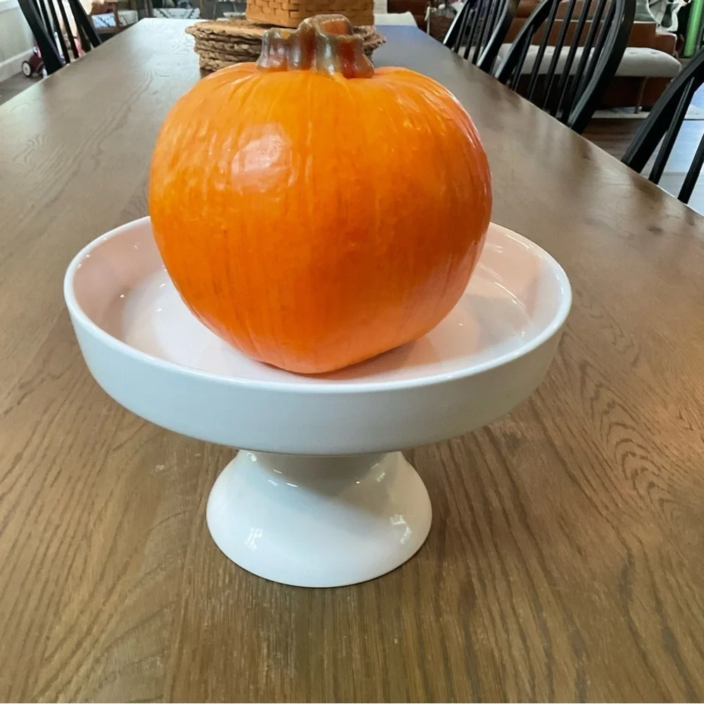 Crate&Barrel Pumpkin Candle 3 lbs 6” tall Halloween Thanksgiving Autumn Decor